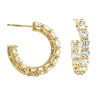 18K Yellow Gold Open Diamond Hoop Earrings, 18k yellow gold, Long's Jewelers