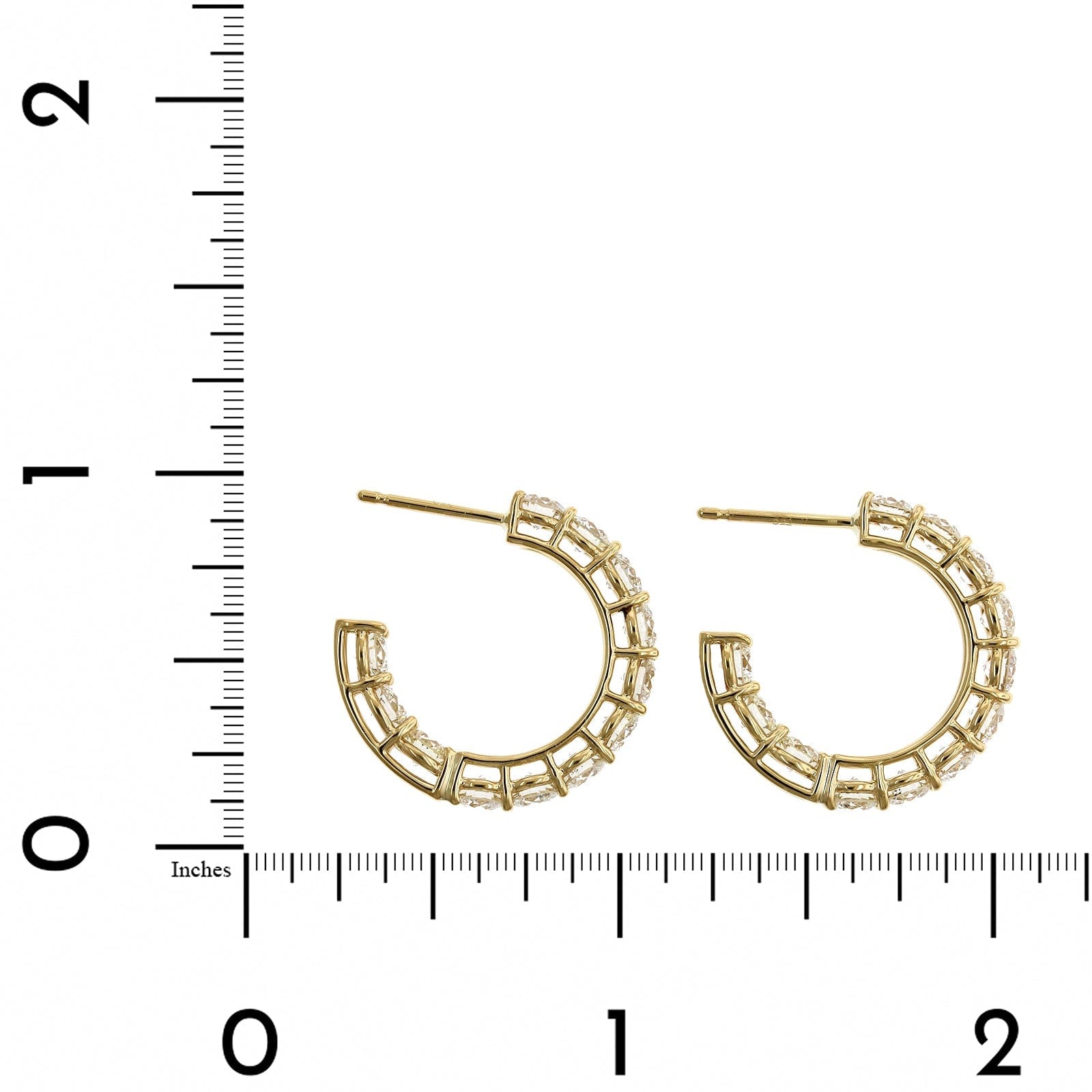 18K Yellow Gold Open Diamond Hoop Earrings, 18k yellow gold, Long's Jewelers
