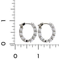 18K White Gold Inside Outside Diamond Hoop Earrings, Longs Jewelers