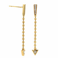 18K Yellow Gold Cupid's Arrow Earrings