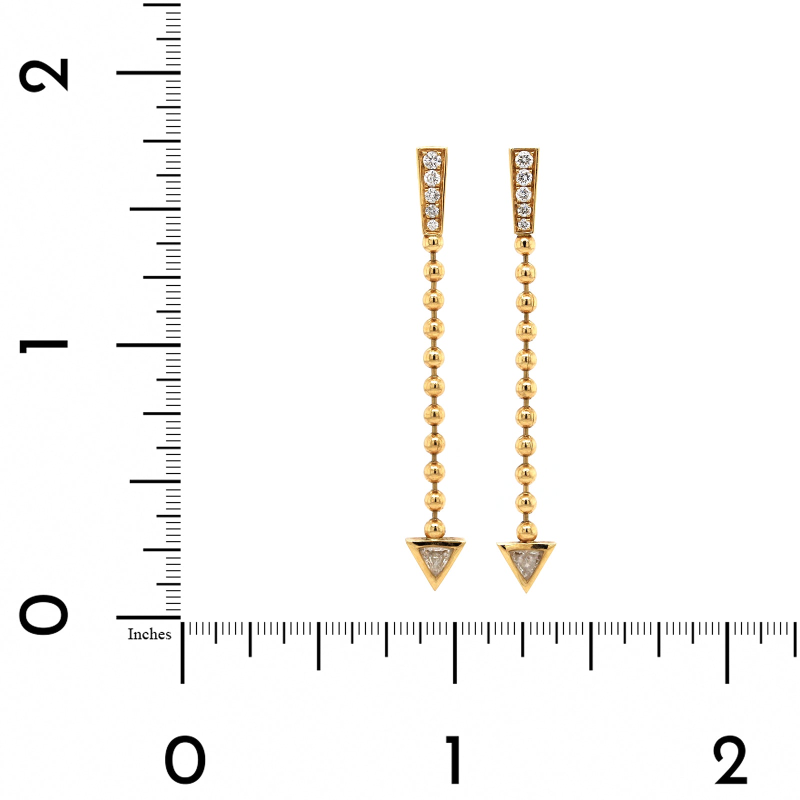 18K Yellow Gold Cupid's Arrow Earrings