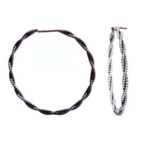 Titanium Twist Diamond Hoop Earrings