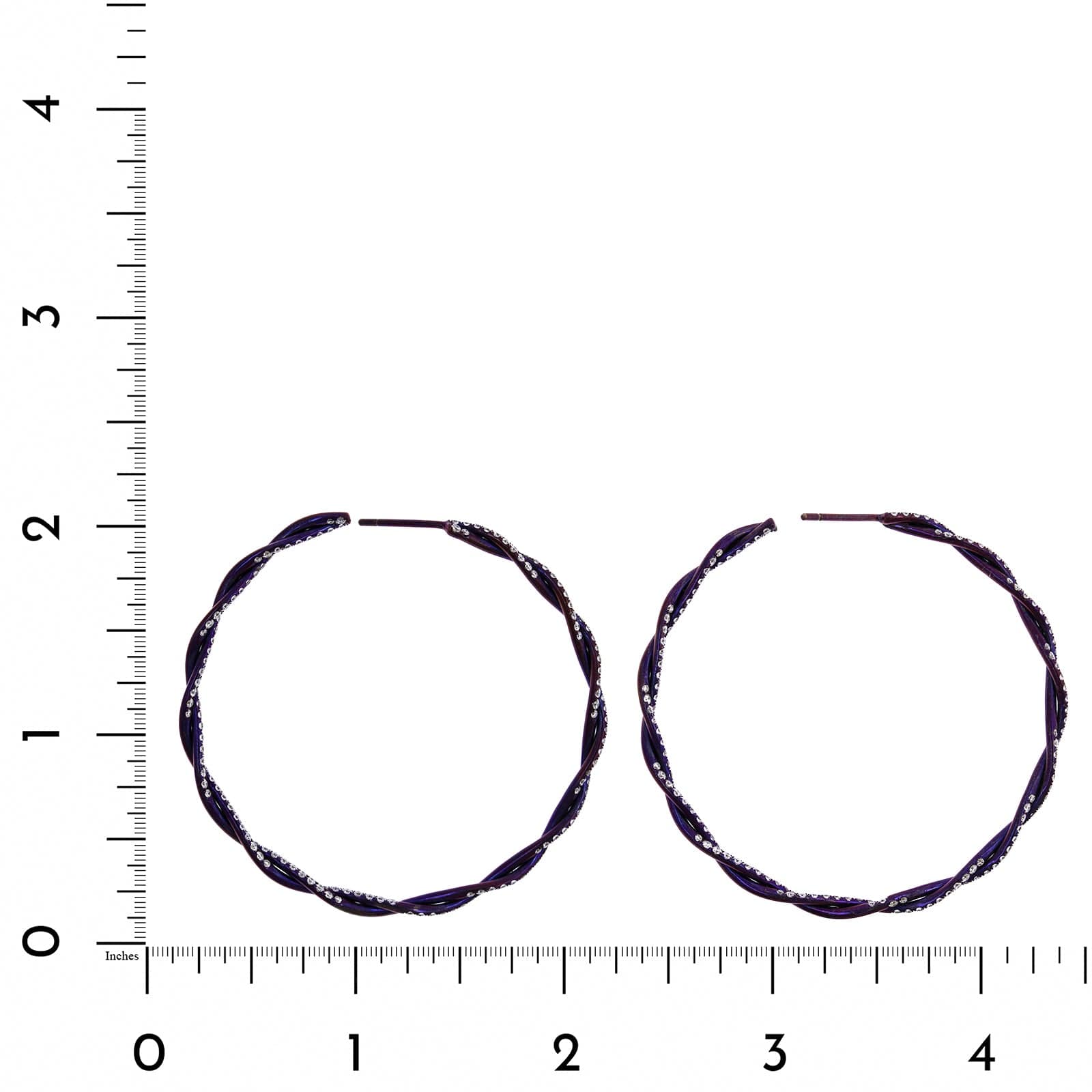 Titanium Twist Diamond Hoop Earrings