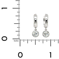 18K White Gold Bezel Set Diamond Drop Earrings, Longs Jewelers