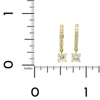 18K Yellow Gold Princess Cut Diamond Drop Earrings, 18k yellow gold, Long's Jewelers