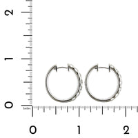 14K White Gold Diamond Huggie Earrings