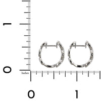 14K White Gold Diamond Cluster Huggie Earrings