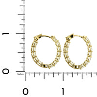 18K Yellow Gold Inside Outside Diamond Hoop Earrings, Longs Jewelers