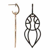Etho Maria 18K Rose Gold Pave Black Diamond Drop Earrings