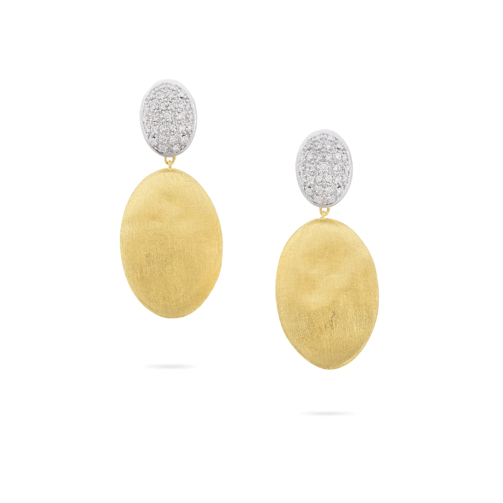 Marco Bicego Siviglia 18K Yellow Gold Pave Diamond Drop Earrings