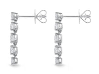 18K White Gold Diamond Line Lena Drop Earrings