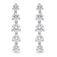 18K White Gold Diamond Line Lena Drop Earrings