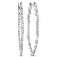 18K White Gold Diamond Hoop Earrings