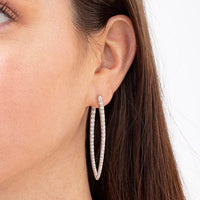 18K White Gold Diamond Hoop Earrings