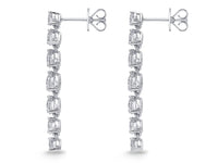 18K White Gold Diamond Line Wisteria Drop Earrings