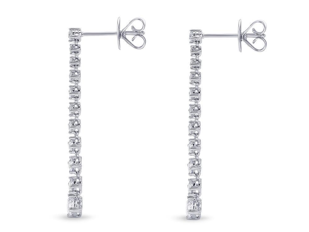 18K White Gold Diamond Line Lila Drop Earrings