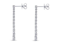 18K White Gold Diamond Line Lila Drop Earrings