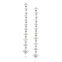 18K White Gold Diamond Line Lila Drop Earrings