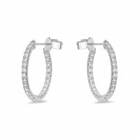 18K White Gold Odessa Open Diamond Hoop Earrings, 18k white gold, Long's Jewelers