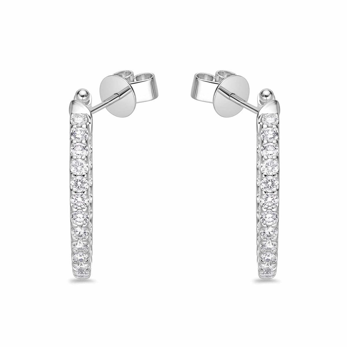 18K White Gold Odessa Open Diamond Hoop Earrings, 18k white gold, Long's Jewelers