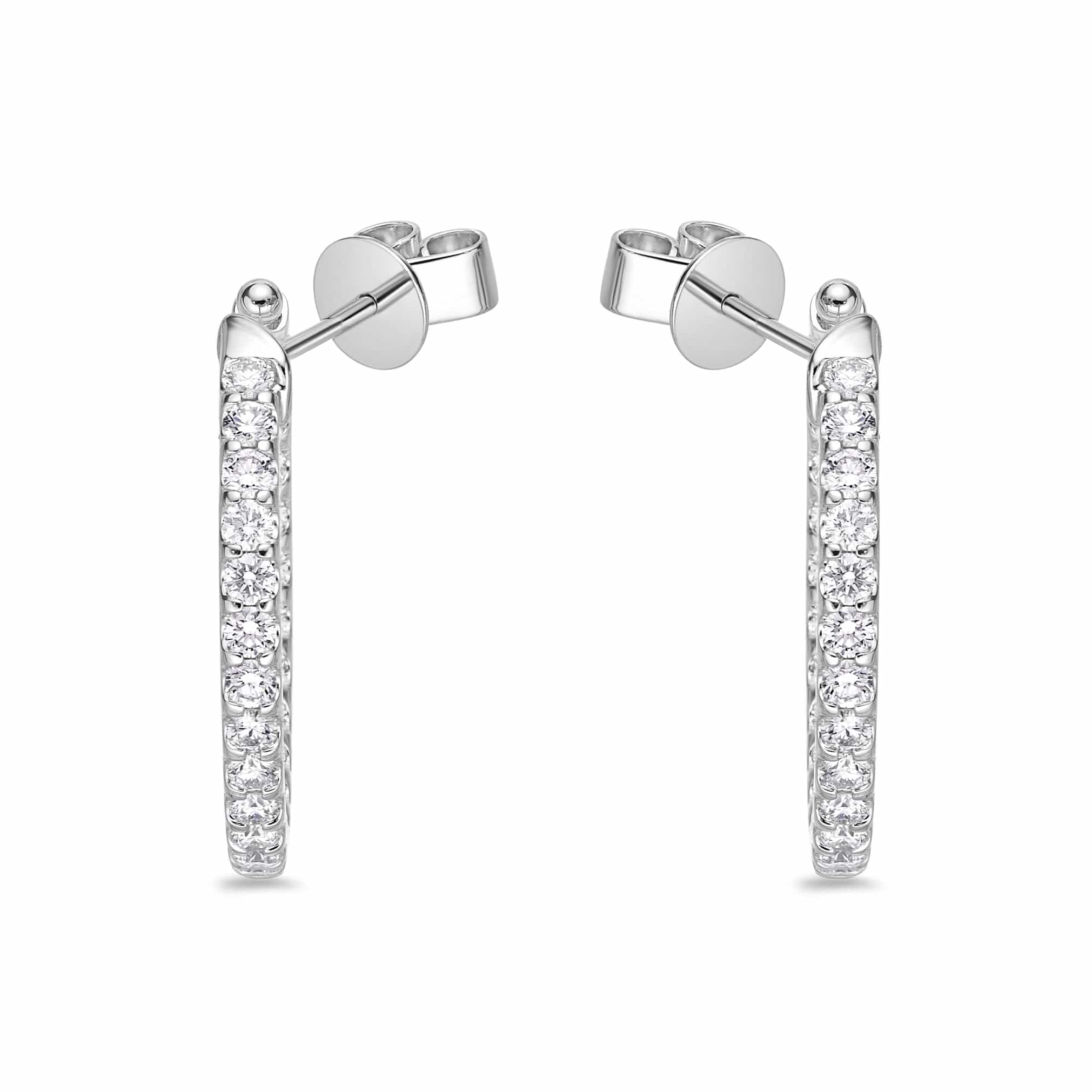 18K White Gold Odessa Open Diamond Hoop Earrings, 18k white gold, Long's Jewelers