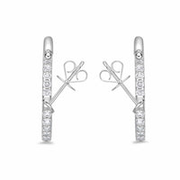 18K White Gold Odessa Open Diamond Hoop Earrings, 18k white gold, Long's Jewelers