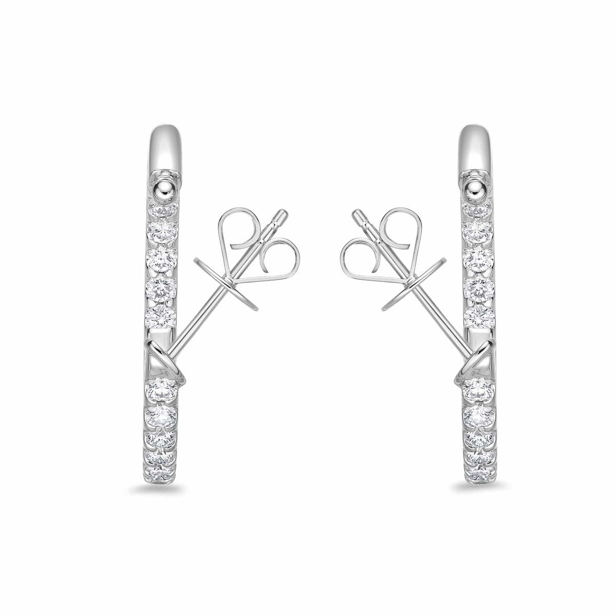 18K White Gold Odessa Open Diamond Hoop Earrings, 18k white gold, Long's Jewelers