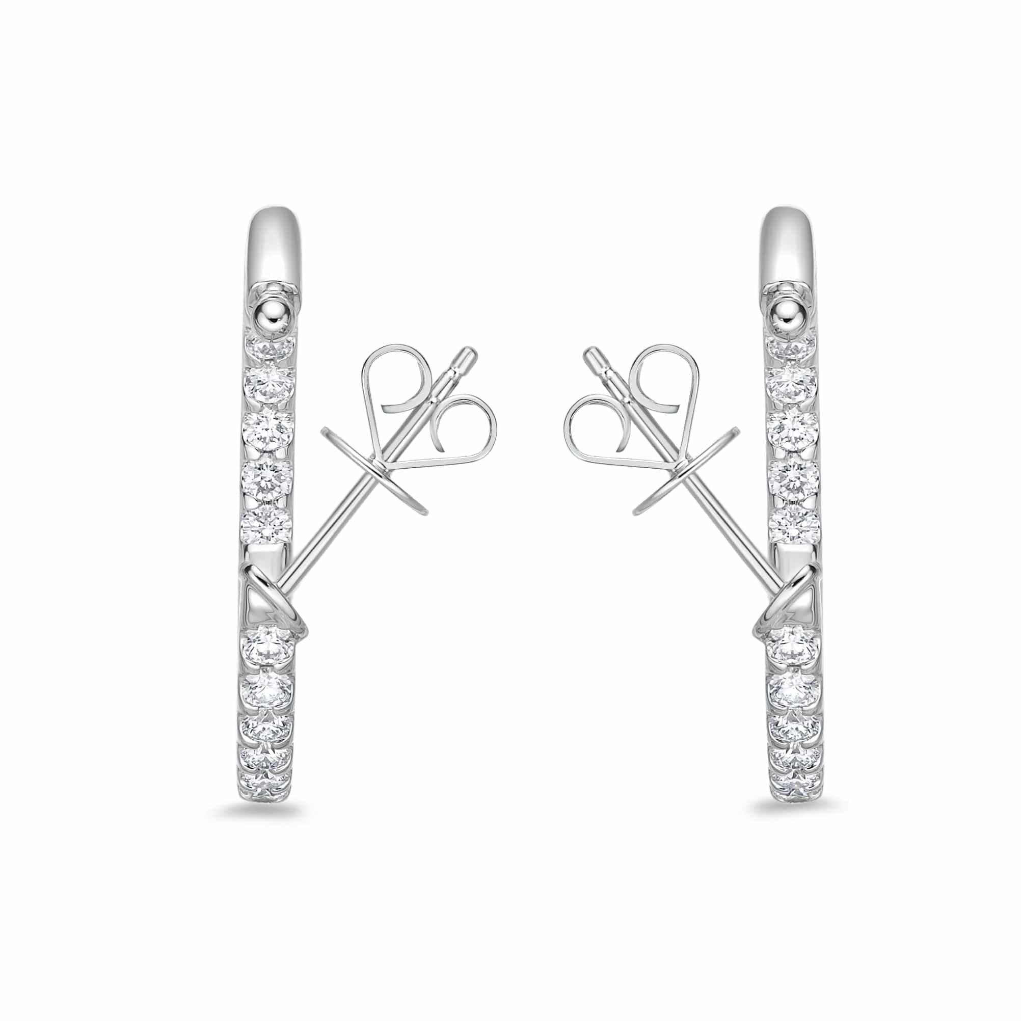 18K White Gold Odessa Open Diamond Hoop Earrings, 18k white gold, Long's Jewelers