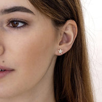 18K Yellow Gold Diamond Star Stud Earrings, 18k yellow gold, Long's Jewelers