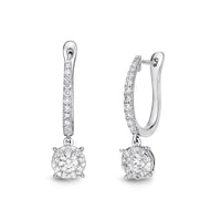 18K White Gold Bouquet Diamond Drop Earrings, 18k white gold, Long's Jewelers