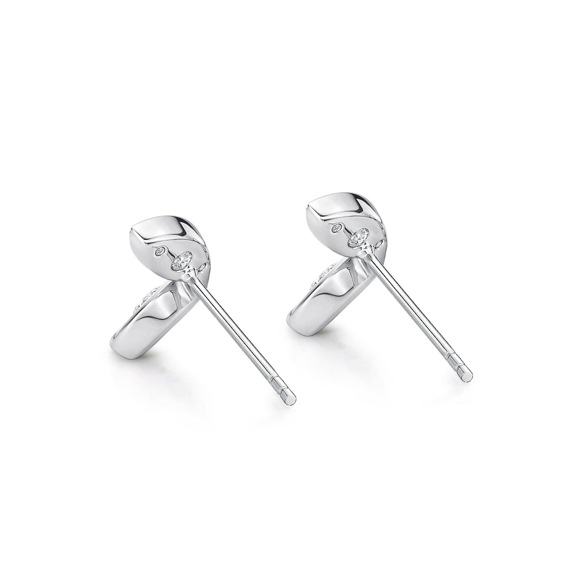 18K  White Gold Petal Diamond Stud Earrings, 18k white gold, Long's Jewelers