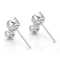 18K White Gold 2 Stone Stud Earrings