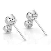 18K White Gold 2 Diamond Bezel Set Stud Earrings, 18k white gold, Long's Jewelers