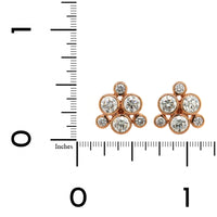 18K Rose Gold Diamond Cluster Stud Earrings