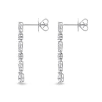 18K White Gold Princess Diamond Drop Earrings, 18k white gold, Long's Jewelers