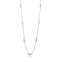 18K White Gold Diamond by The Yard Necklace