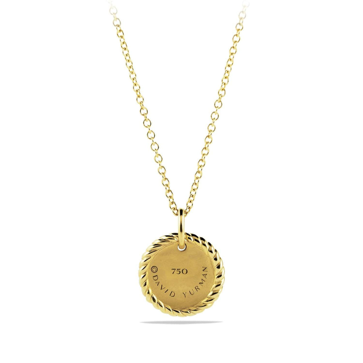 Cable Collectibles Evil Eye Charm Necklace with Blue Sapphire and Diamonds in 18K Gold