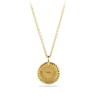 Cable Collectibles Evil Eye Charm Necklace with Blue Sapphire and Diamonds in 18K Gold