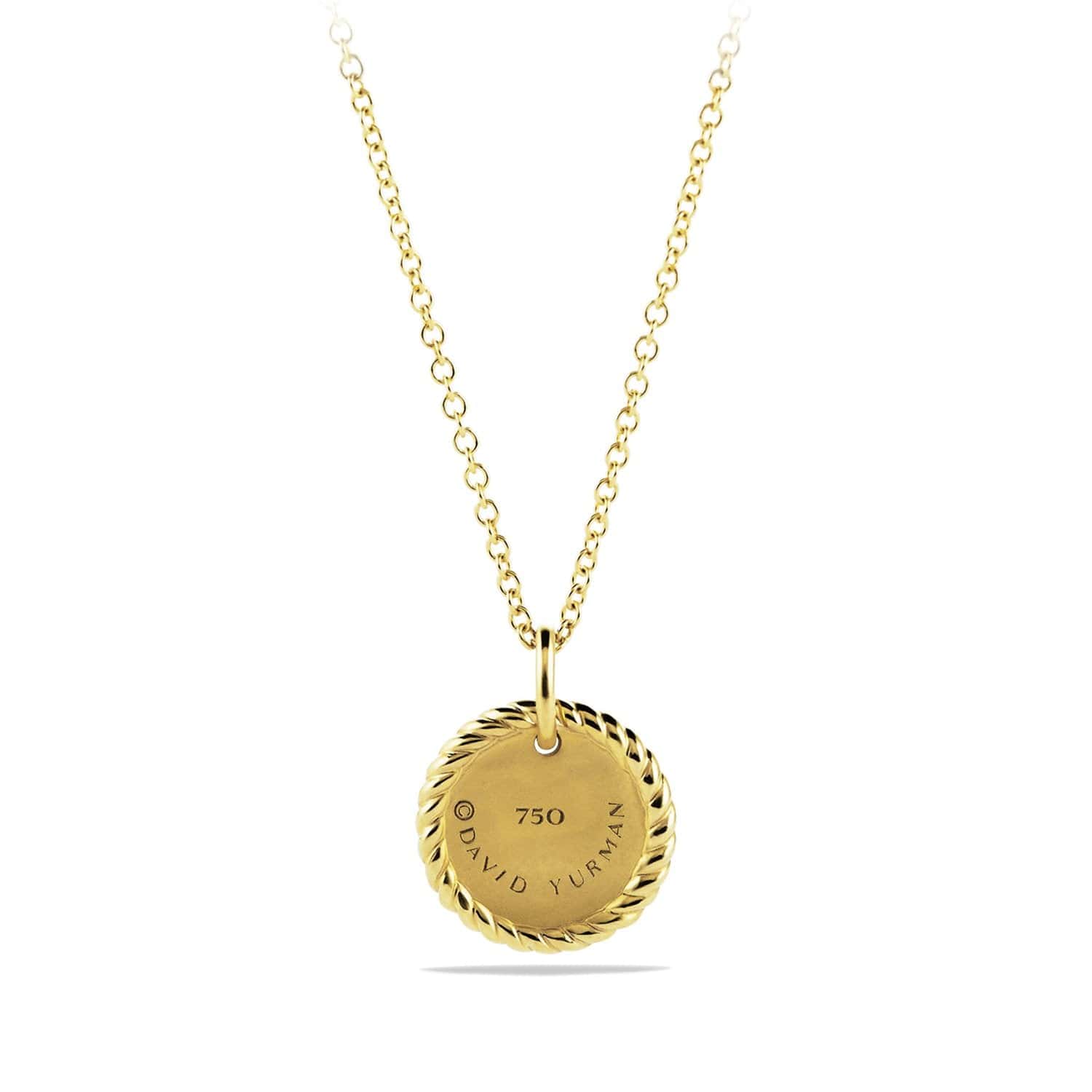 Cable Collectibles Evil Eye Charm Necklace with Blue Sapphire and Diamonds in 18K Gold