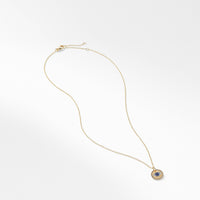 Cable Collectibles Evil Eye Charm Necklace with Blue Sapphire and Diamonds in 18K Gold
