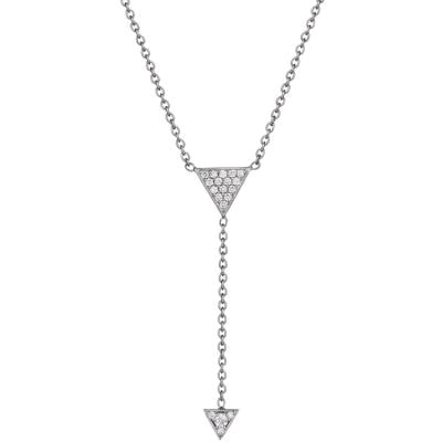 18K White Gold Arrow Diamond Necklace