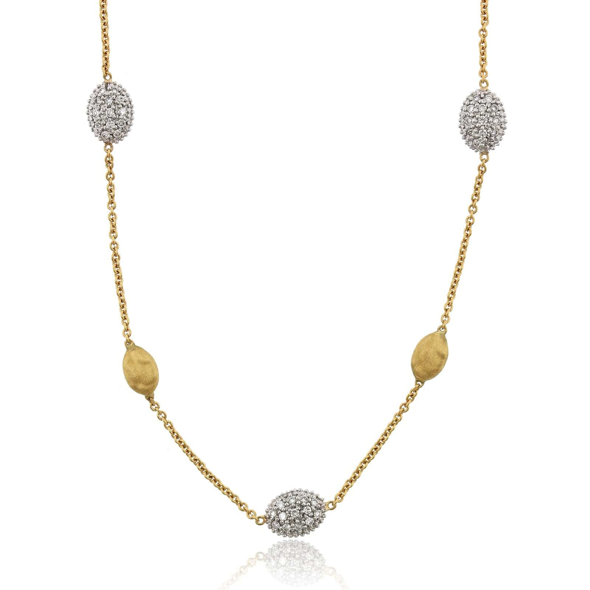 Marco Bicego Siviglia 18K Two-Tone Gold Pave Station Necklace