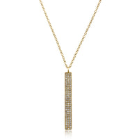 14K Yellow Gold Diamond Vertical Bar Necklace