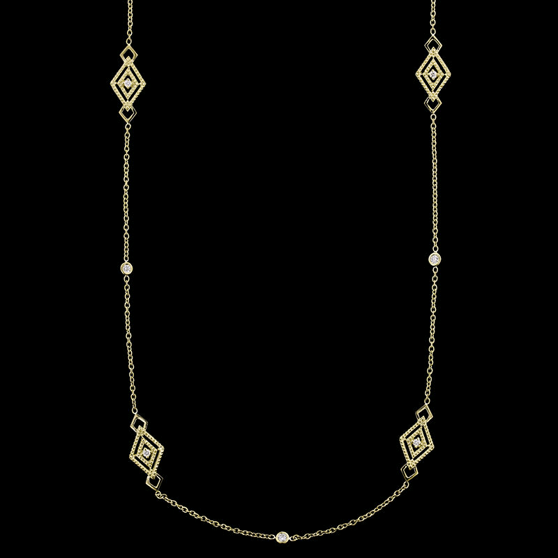 18K Yellow Gold Diamond Necklace