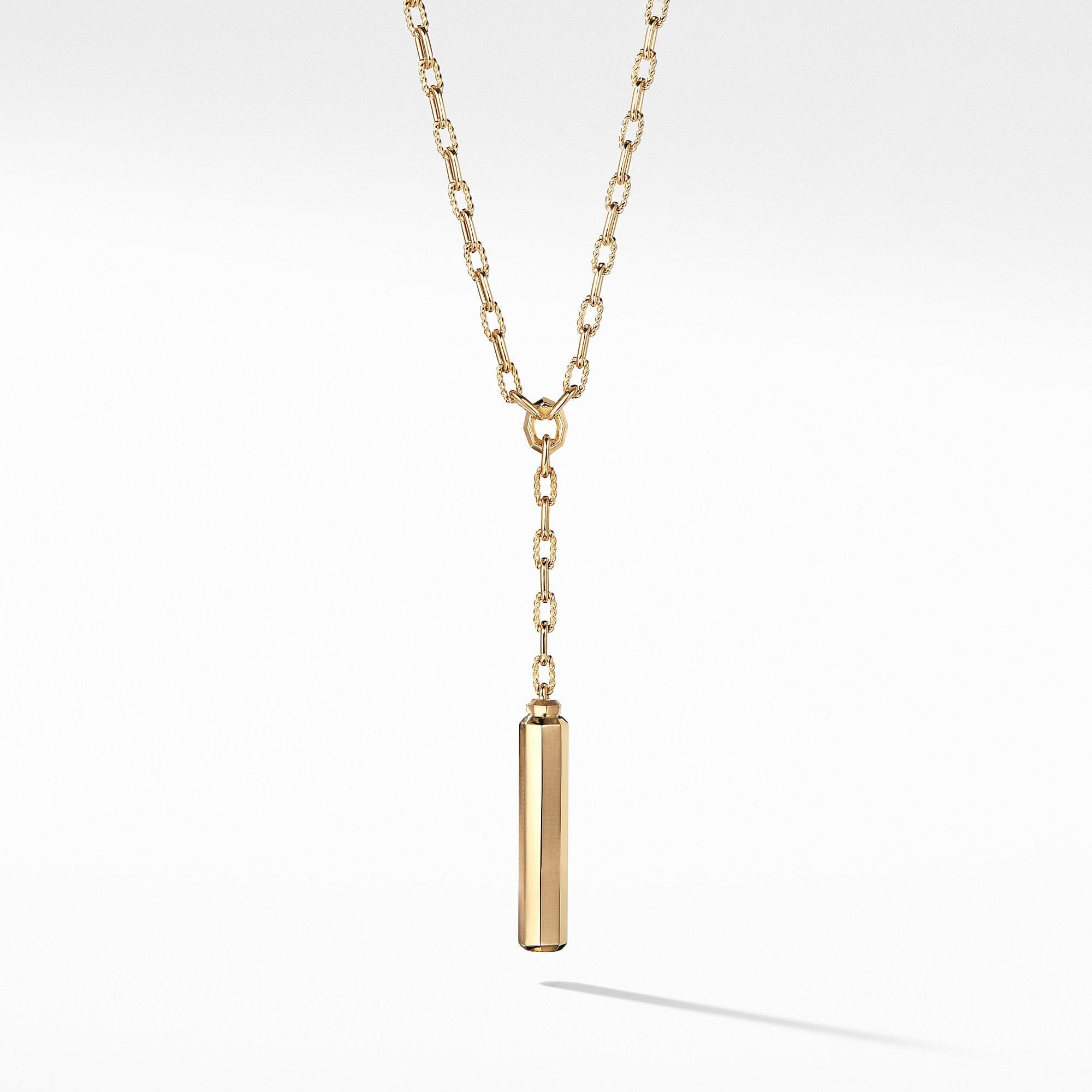 Barrels Y Necklace with Diamonds in 18K Gold