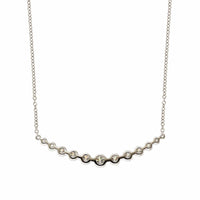 18K White Gold Diamond Line Necklace