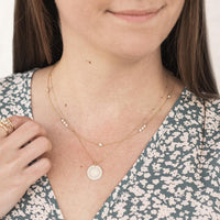 14K Yellow Gold Diamond Bezel Necklace