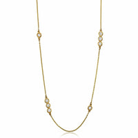 14K Yellow Gold Diamond Bezel Necklace