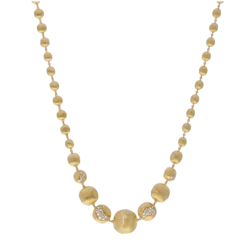 Africa 18K Yellow Gold Diamond Necklace