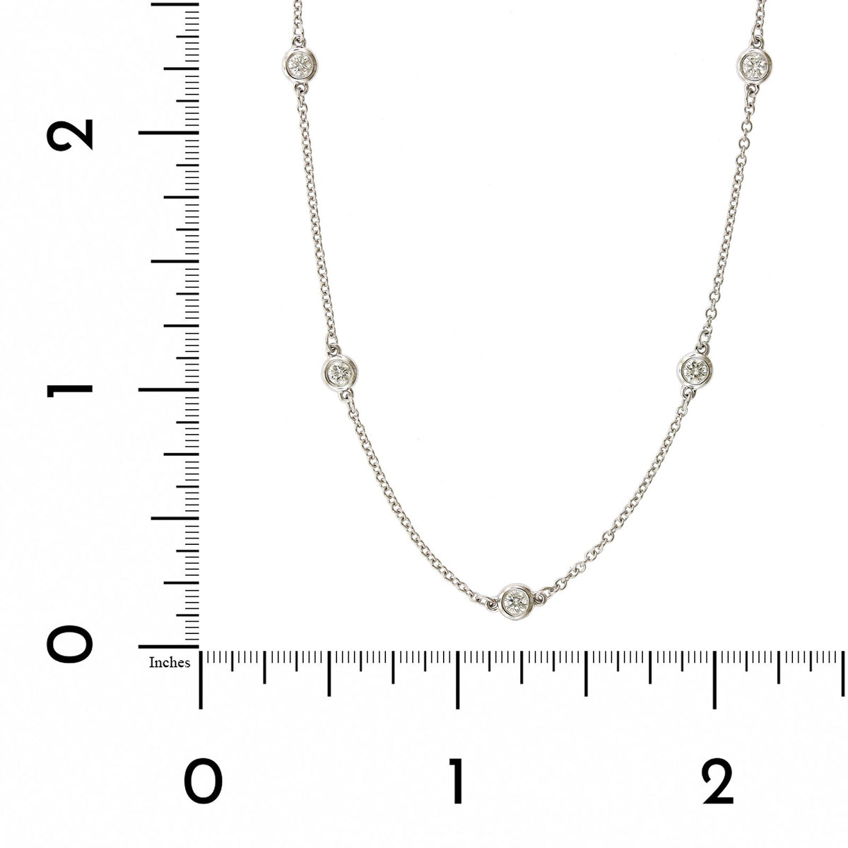 18K White Gold Diamonds By The Yard Necklace
